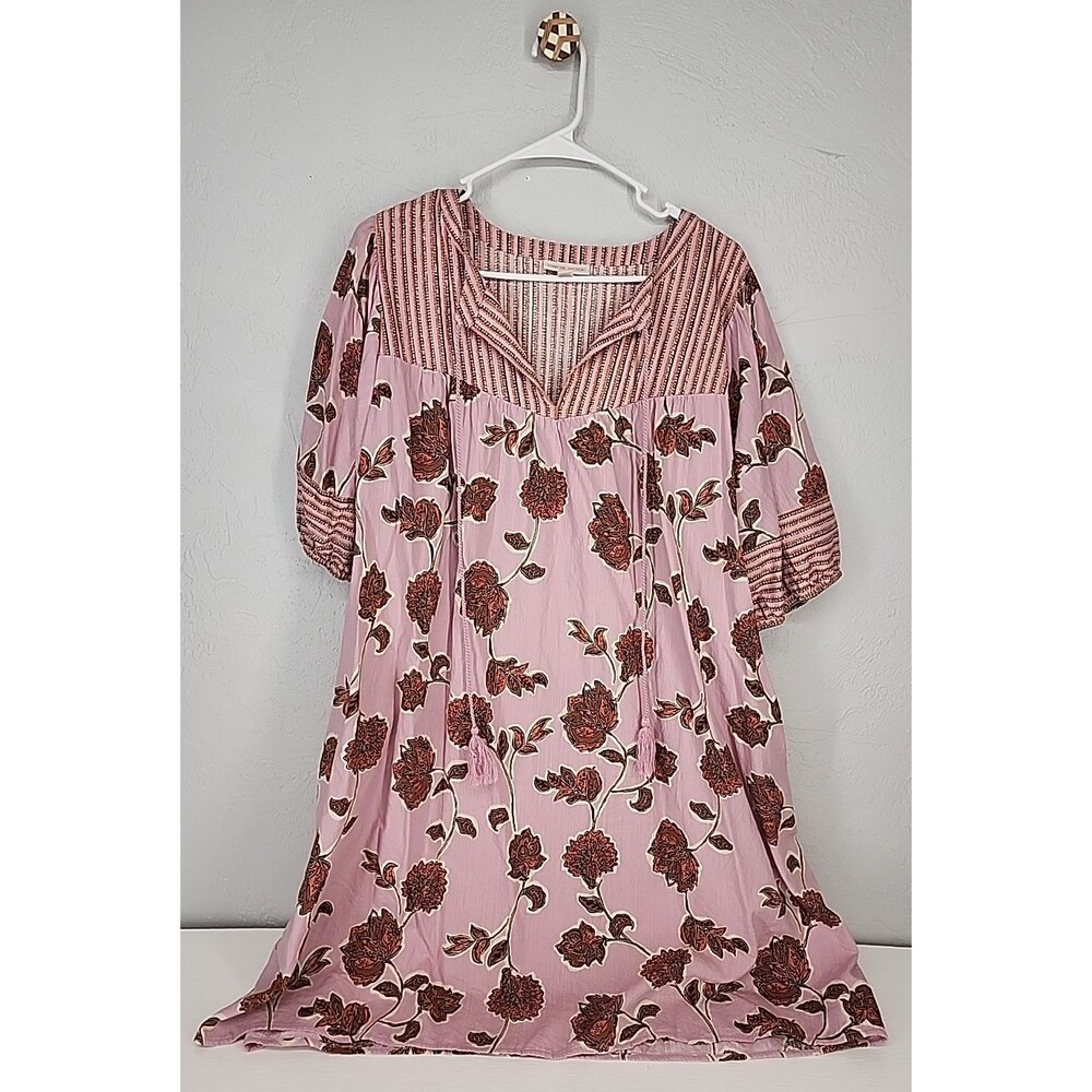 Knox Rose‎ XL | Boho Peasant Prairie Western Ditsy Floral Bubble Sleeve Dress - Picture 2 of 7